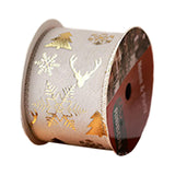 Maxbell Christmas Ribbon Decorative Ribbon for Handmade Crafts Gift Wrapping Bouquet Beige A