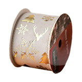 Maxbell Christmas Ribbon Decorative Ribbon for Handmade Crafts Gift Wrapping Bouquet Beige A