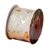 Maxbell Christmas Ribbon Decorative Ribbon for Handmade Crafts Gift Wrapping Bouquet Beige A