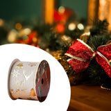 Maxbell Christmas Ribbon Decorative Ribbon for Handmade Crafts Gift Wrapping Bouquet Beige A