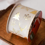 Maxbell Christmas Ribbon Decorative Ribbon for Handmade Crafts Gift Wrapping Bouquet Beige A