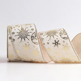 Maxbell Christmas Ribbon Decorative Ribbon for Handmade Crafts Gift Wrapping Bouquet Beige B