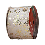 Maxbell Christmas Ribbon Decorative Ribbon for Handmade Crafts Gift Wrapping Bouquet Beige B