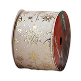 Maxbell Christmas Ribbon Decorative Ribbon for Handmade Crafts Gift Wrapping Bouquet Beige B