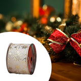 Maxbell Christmas Ribbon Decorative Ribbon for Handmade Crafts Gift Wrapping Bouquet Beige B