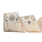 Maxbell Christmas Ribbon Decorative Ribbon for Handmade Crafts Gift Wrapping Bouquet Beige B