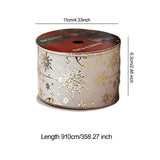 Maxbell Christmas Ribbon Decorative Ribbon for Handmade Crafts Gift Wrapping Bouquet Beige B