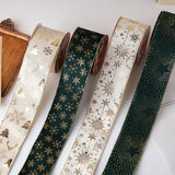 Maxbell Christmas Ribbon Decorative Ribbon for Handmade Crafts Gift Wrapping Bouquet Green A
