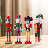 Maxbell 4x Dog 15 inch Traditional Wooden Nutcracker for Holiday Room Festive