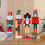 Maxbell 4x Dog 15 inch Traditional Wooden Nutcracker for Holiday Room Festive