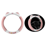 Maxbell Cat Ear Plush Steering Wheel Cover Easily Install Soft Comfortable for Women Pink