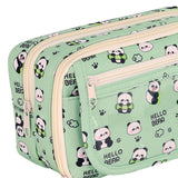 Maxbell Pencil Pouch and Zipper Portable Pen Pencil Bag for Children Students Adults Green Panda