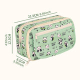 Maxbell Pencil Pouch and Zipper Portable Pen Pencil Bag for Children Students Adults Green Panda