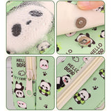 Maxbell Pencil Pouch and Zipper Portable Pen Pencil Bag for Children Students Adults Green Panda