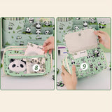 Maxbell Pencil Pouch and Zipper Portable Pen Pencil Bag for Children Students Adults Green Panda