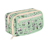 Maxbell Pencil Pouch and Zipper Portable Pen Pencil Bag for Children Students Adults Green Panda