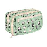 Maxbell Pencil Pouch and Zipper Portable Pen Pencil Bag for Children Students Adults Green Panda