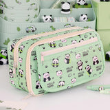 Maxbell Pencil Pouch and Zipper Portable Pen Pencil Bag for Children Students Adults Green Panda