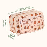 Maxbell Pencil Pouch and Zipper Portable Pen Pencil Bag for Children Students Adults Beige Capybara