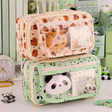 Maxbell Pencil Pouch and Zipper Portable Pen Pencil Bag for Children Students Adults Beige Capybara