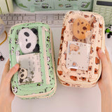 Maxbell Pencil Pouch and Zipper Portable Pen Pencil Bag for Children Students Adults Beige Capybara