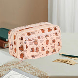Maxbell Pencil Pouch and Zipper Portable Pen Pencil Bag for Children Students Adults Beige Capybara