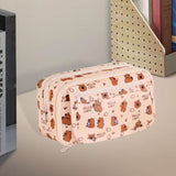 Maxbell Pencil Pouch and Zipper Portable Pen Pencil Bag for Children Students Adults Beige Capybara
