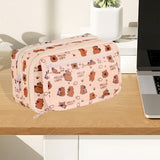 Maxbell Pencil Pouch and Zipper Portable Pen Pencil Bag for Children Students Adults Beige Capybara