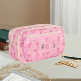 Maxbell Pencil Pouch and Zipper Portable Pen Pencil Bag for Children Students Adults Pink Capybara