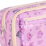 Maxbell Pencil Pouch and Zipper Portable Pen Pencil Bag for Children Students Adults Violet Capybara