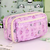 Maxbell Pencil Pouch and Zipper Portable Pen Pencil Bag for Children Students Adults Violet Capybara