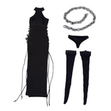 Maxbell 1:6 Female Tie up Dress Set Women Costume 12'' Action Figures Body Accessory