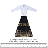 Maxbell 1/6 Scale Figure Skirt Suit Doll Clothing for 12 inch Figures Body Accessory Black