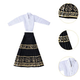 Maxbell 1/6 Scale Figure Skirt Suit Doll Clothing for 12 inch Figures Body Accessory Black