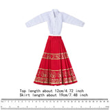 Maxbell 1/6 Scale Figure Skirt Suit Doll Clothing for 12 inch Figures Body Accessory Red