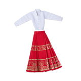 Maxbell 1/6 Scale Figure Skirt Suit Doll Clothing for 12 inch Figures Body Accessory Red