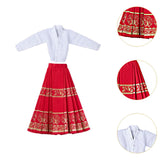 Maxbell 1/6 Scale Figure Skirt Suit Doll Clothing for 12 inch Figures Body Accessory Red