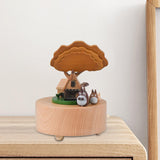 Maxbell Wooden Music Box Rotation Craft Musical Box for Birthday Gift Wedding