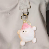 Maxbell Briquettes Keychain Lovely Keyring for Birthday Valentine's Day Gift Wedding white