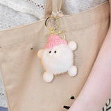 Maxbell Briquettes Keychain Lovely Keyring for Birthday Valentine's Day Gift Wedding white