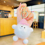 Maxbell Briquettes Keychain Lovely Keyring for Birthday Valentine's Day Gift Wedding white
