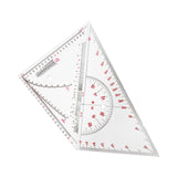 Maxbell 2Pcs Triangle Ruler Square Protractor Triangle for Architect Engineer
