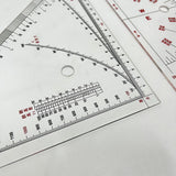 Maxbell 2Pcs Triangle Ruler Square Protractor Triangle for Architect Engineer