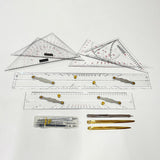 Maxbell 2Pcs Triangle Ruler Square Protractor Triangle for Architect Engineer
