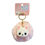 Maxbell Cat Keychain Bag Pendant Soft Doll Bag Accessory Cute Key Holder for Wedding Devon cat