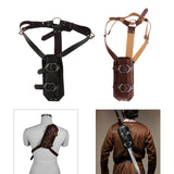 Maxbell Back Sword Frog Adjustable Shoulder Strap for Stage Show Halloween Disguises Black