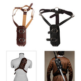 Maxbell Back Sword Frog Adjustable Shoulder Strap for Stage Show Halloween Disguises Black