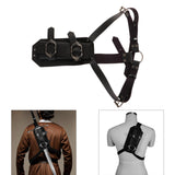 Maxbell Back Sword Frog Adjustable Shoulder Strap for Stage Show Halloween Disguises Black