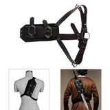 Maxbell Back Sword Frog Adjustable Shoulder Strap for Stage Show Halloween Disguises Black