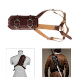 Maxbell Back Sword Frog Adjustable Shoulder Strap for Stage Show Halloween Disguises Brown